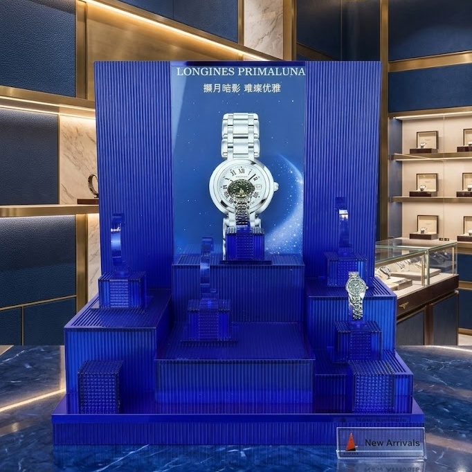Luxury Multi-Tier Blue Acrylic Watch Display Stand