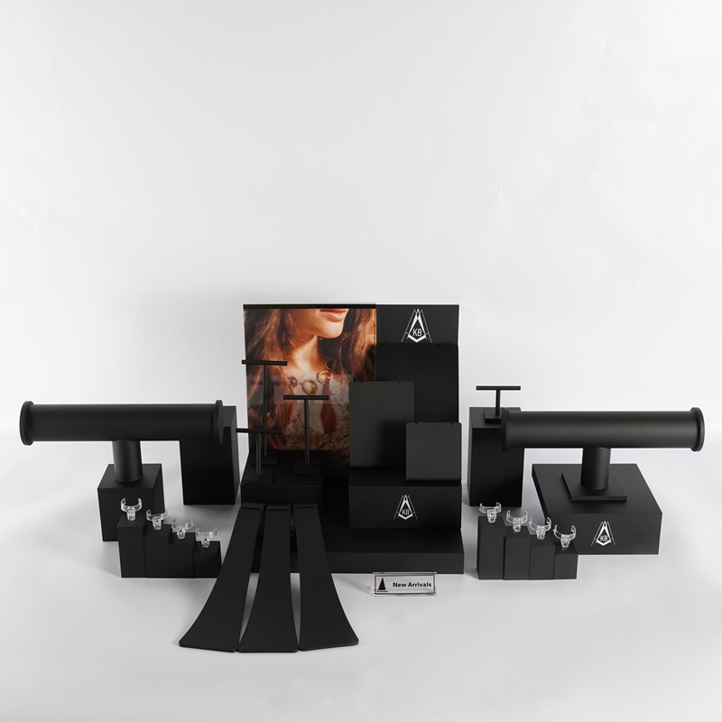 elegant black jewelry display set