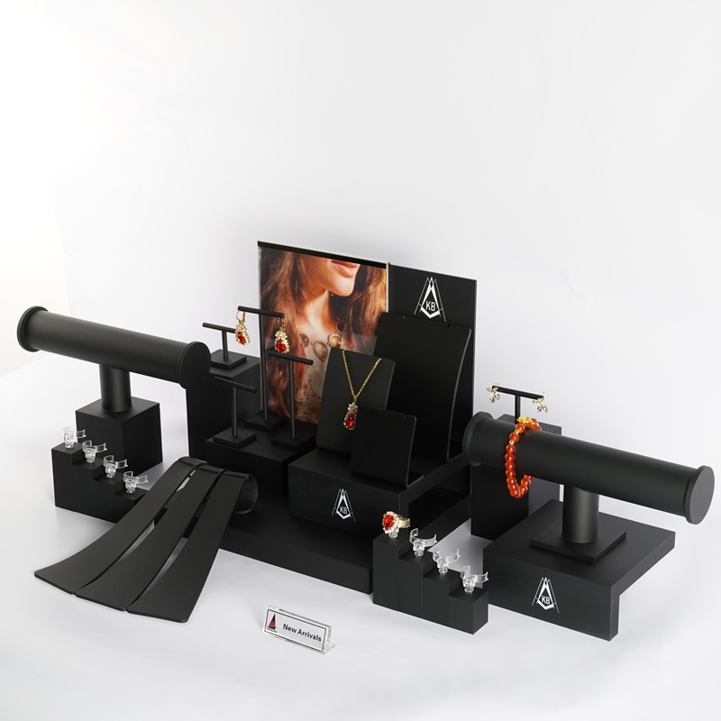 Black Matte Jewelry Display Stand Set