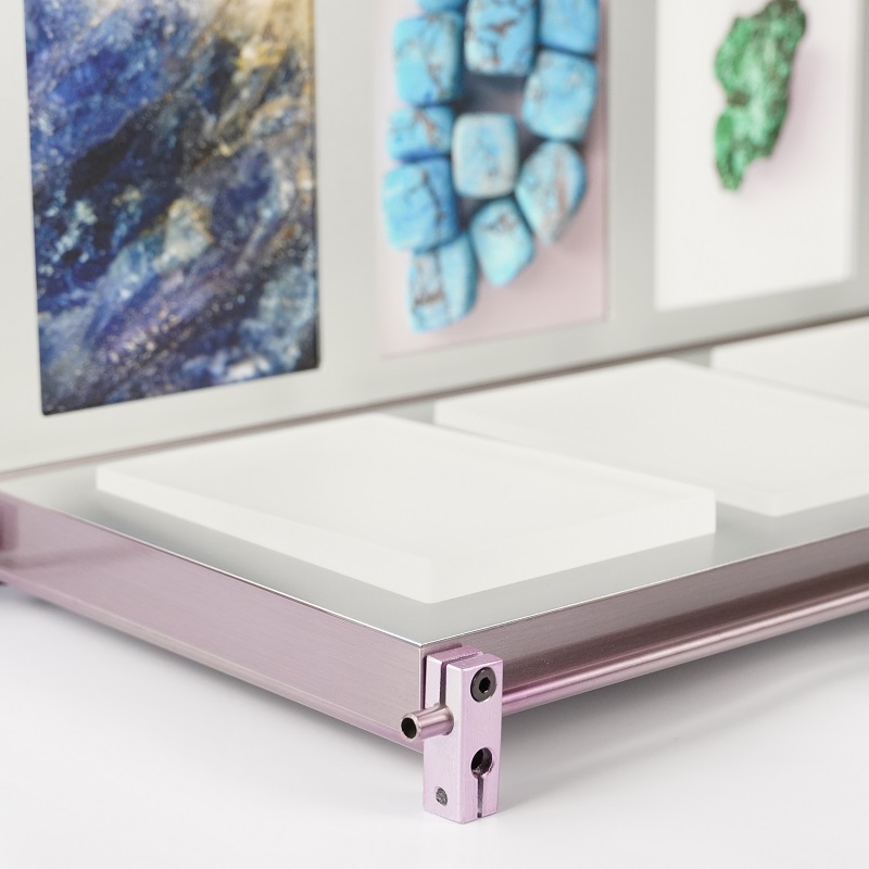led backlit mineral display stand