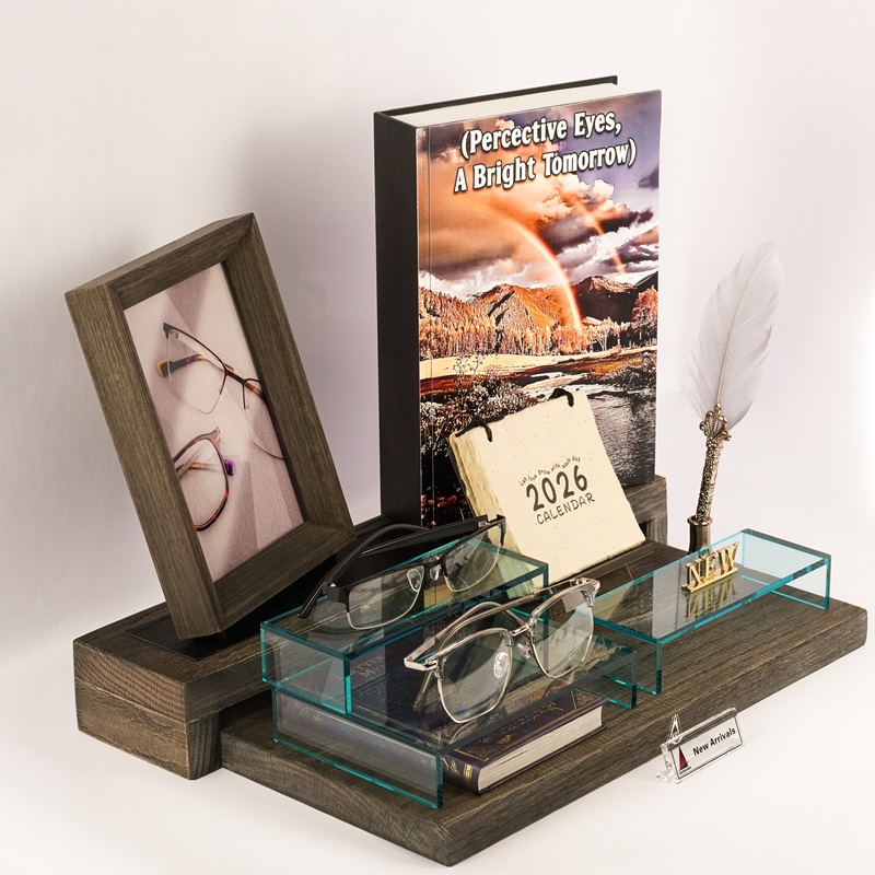 Wood and Acrylic Eyewear Display Stand