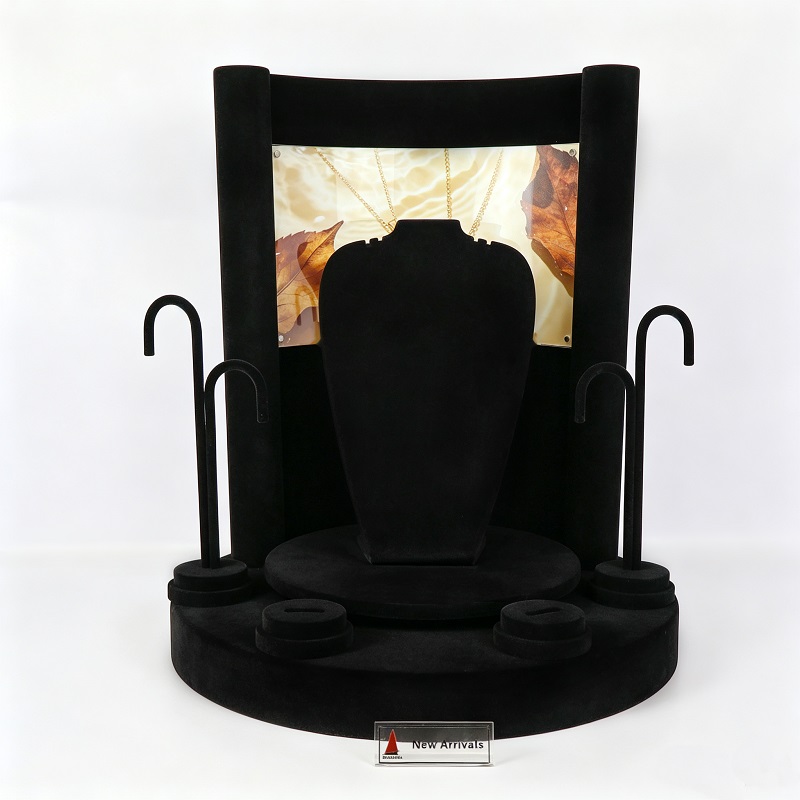 Black Velvet Acrylic Jewelry Display Stand Set Black Velvet Acrylic Jewelry Display Stand Set