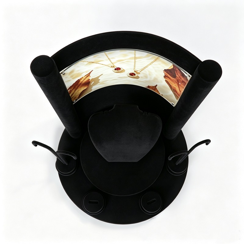 Black Velvet Acrylic Jewelry Display Stand Set Black Velvet Acrylic Jewelry Display Stand Set