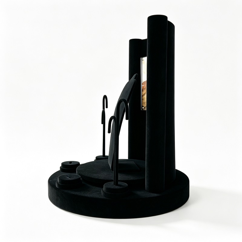 Black Velvet Acrylic Jewelry Display Stand Set Black Velvet Acrylic Jewelry Display Stand Set