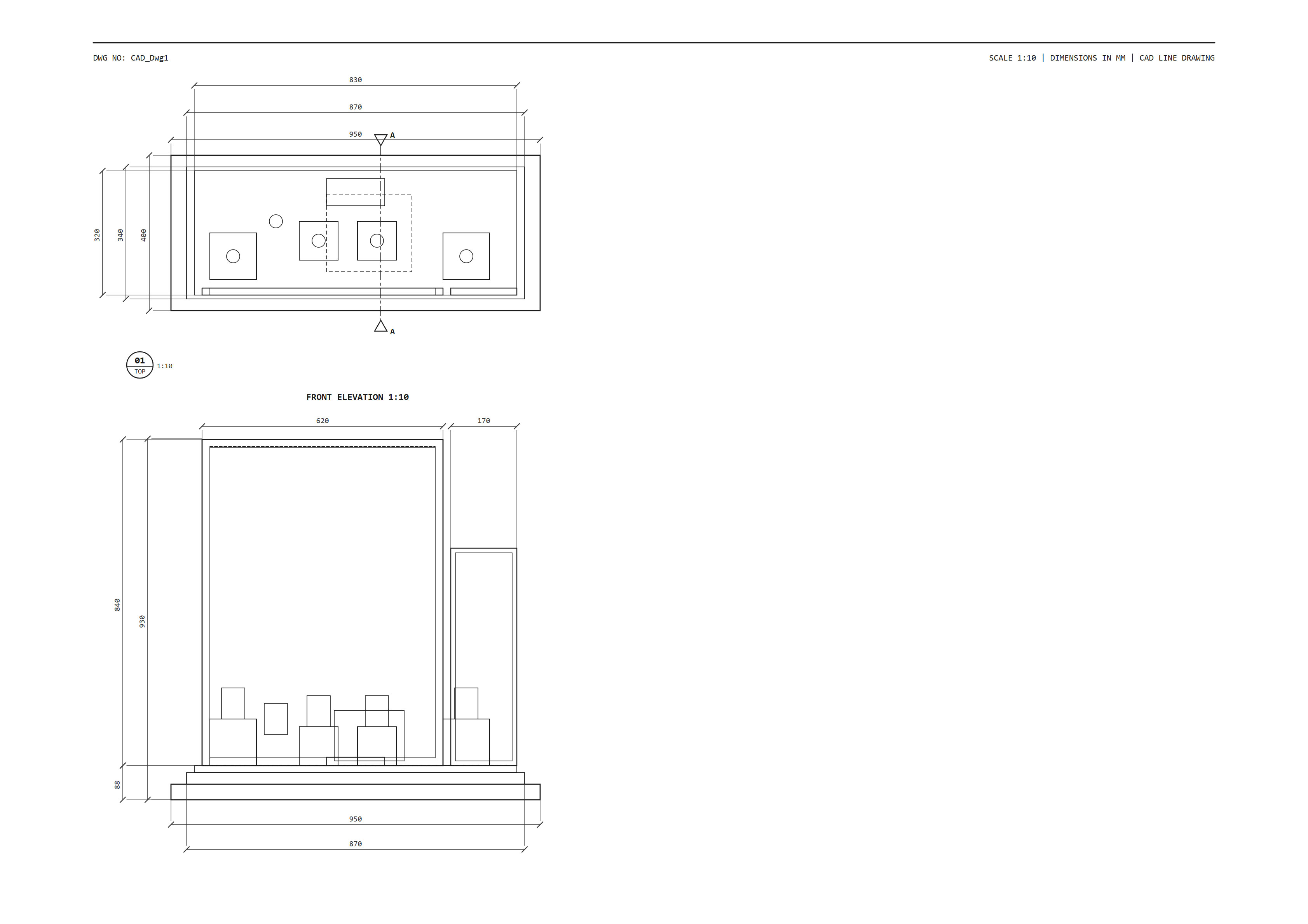 Watch Display Stand Construction Details CAD Drawing CAD technical drawing of watch display stand construction details