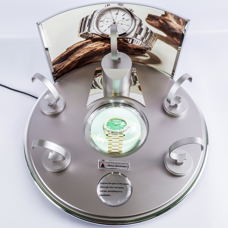 Silver Gray LED Round Modular Watch Display Stand Set Silver Gray LED Round Modular Watch Display Stand Set