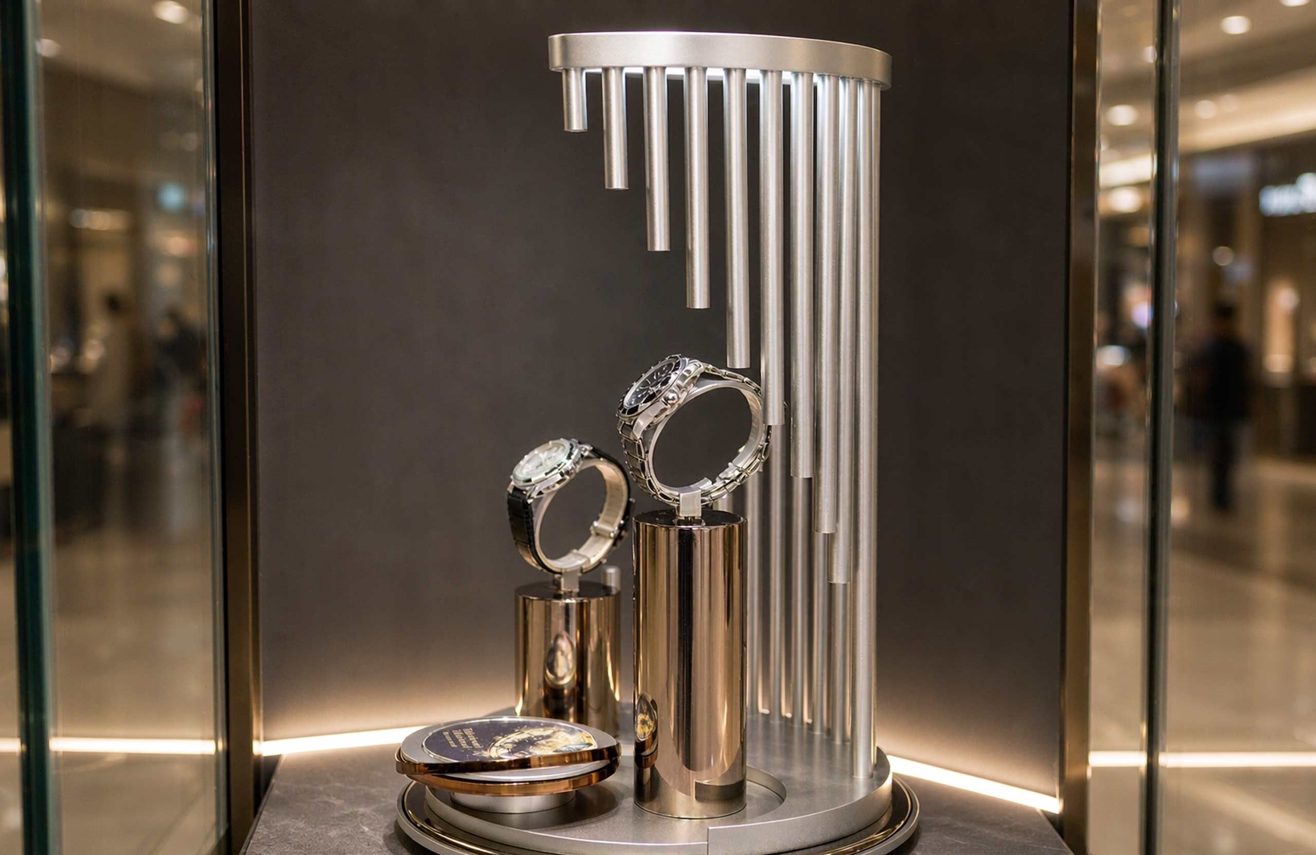 Luxury Ambient Light Watch Display Stand For Boutique Shop